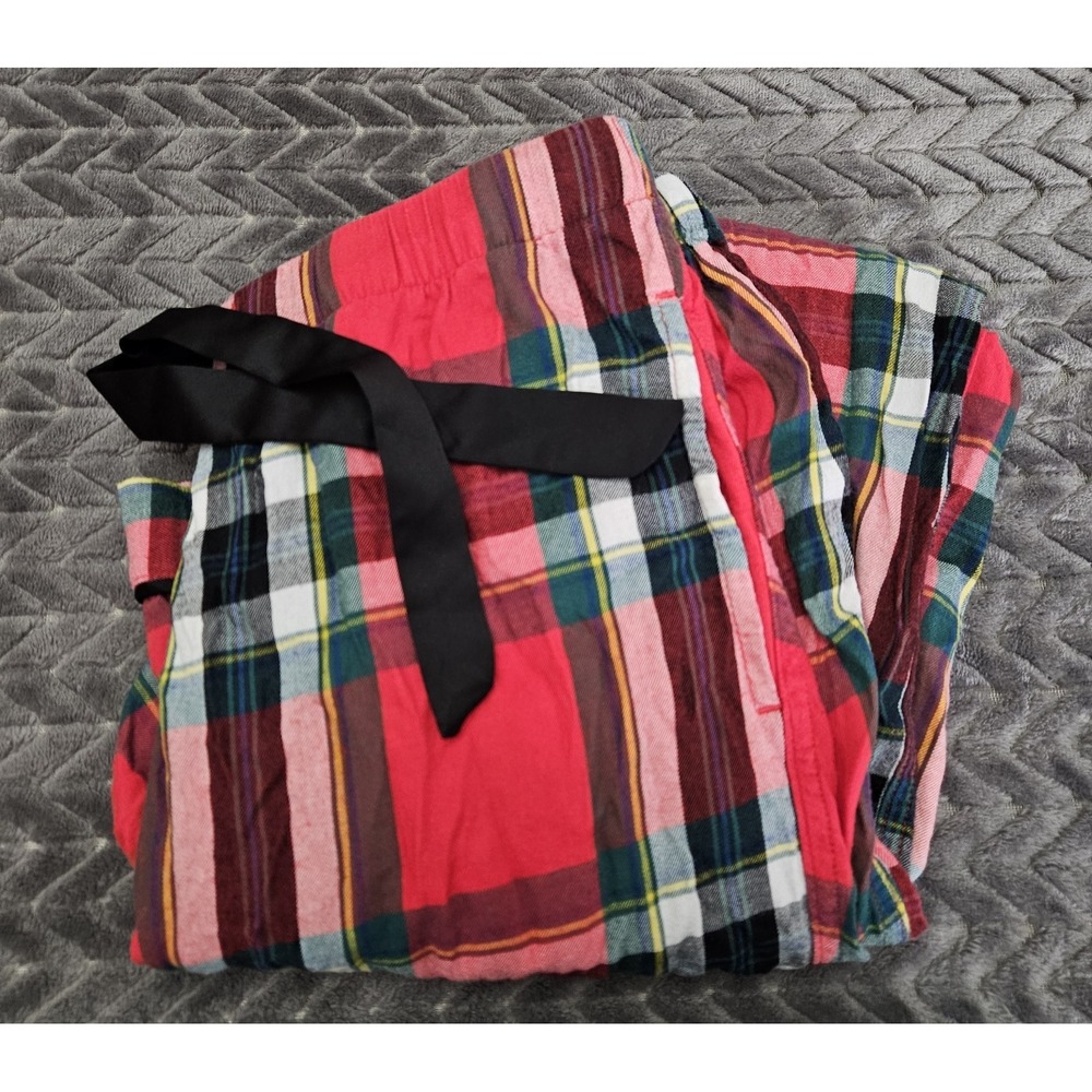 Victoria's Secret Pajama Pants Size XXS Women's Red Green Plaid Cotton Blend